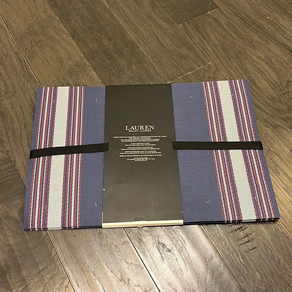 Ralph Lauren Table Placemats X 6 mats new stripe blue home dining casual